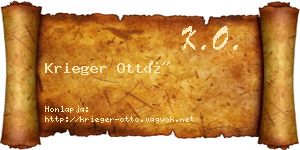 Krieger Ottó névjegykártya