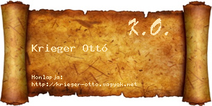 Krieger Ottó névjegykártya